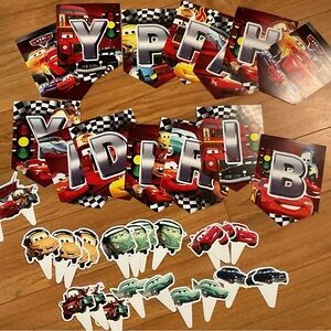 Disney Cars characters birthday banner /cake topper/ cupcakes toppers